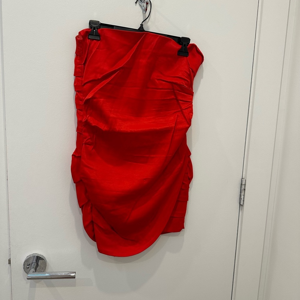 Zara Stunning Red Strapless Dress
